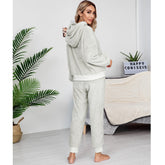 Doppelseitiger Samt-Kapuzenpullover-Pyjama-Freizeitanzug